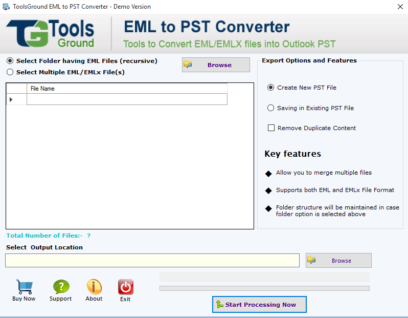 Windows 10 ToolsGround EML to PST Converter full