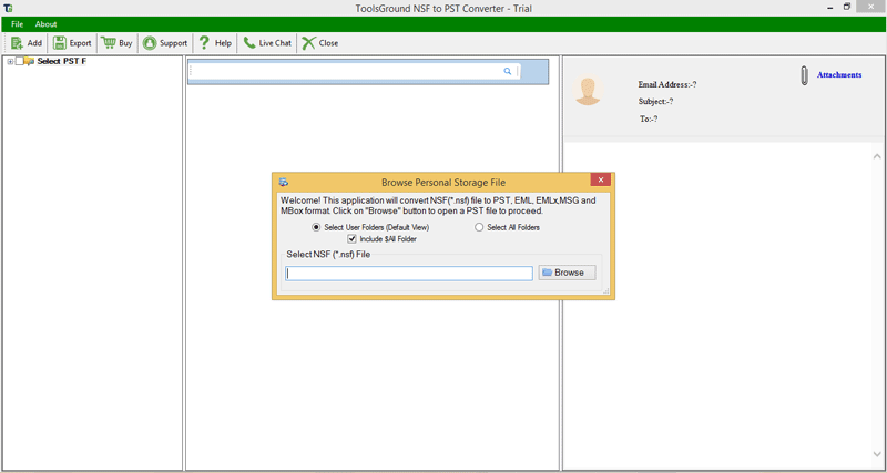 ToolsGround NSF to PST Converter screenshot