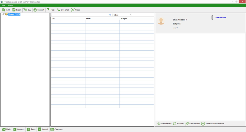 ToolsGround OST to PST Converter screenshot