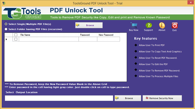 ToolsGround PDF Unlock Tool screenshot ToolsGround PDF Unlock Tool screenshot