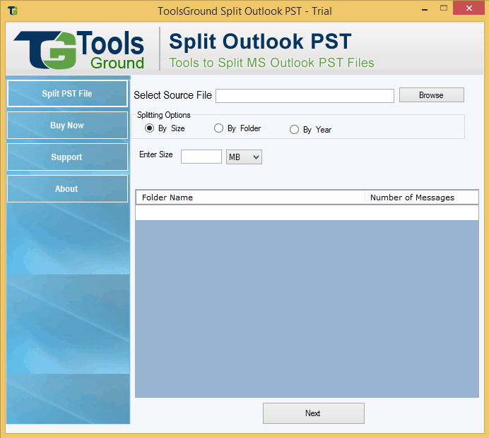 ToolsGround Split Outlook PST 1.0 full